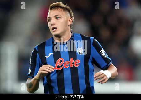 Bergamo, Italia. 19 settembre 2024. Mateo Retegui di Atalanta BC guarda durante la partita di calcio di UEFA Champions League tra Atalanta BC e Arsenal FC. Crediti: Marco Canoniero/Alamy Live News Foto Stock