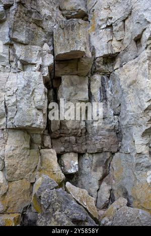 Sfondo scultoreo in pietra naturale presso la Rattlesnake Point Conservation area. Foto Stock