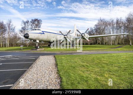 Bristol Britannia 312, RAF Museum, Cosford, Inghilterra, Regno Unito, Europa Foto Stock