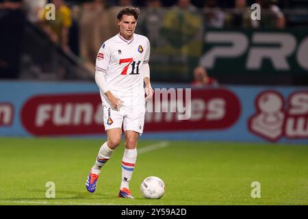 Den Haag, Paesi Bassi. 20 settembre 2024. DEN HAAG, PAESI BASSI - 20 SETTEMBRE: Danny Bakker di Telstar guarda durante l'incontro olandese Keuken Kampioen Divisie tra ADO Den Haag e Telstar al Bingoal Stadion il 20 settembre 2024 a Den Haag, Paesi Bassi. (Foto di Hans van der Valk/Orange Pictures) credito: dpa/Alamy Live News Foto Stock