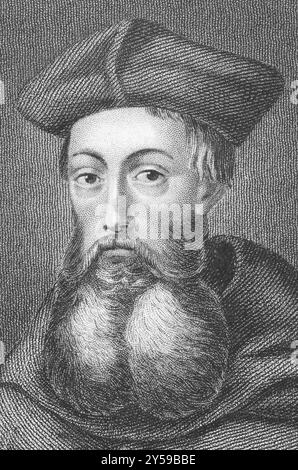 Reginald Pole (1500-1558) su incisione degli anni '1800 Cardinale inglese nella Chiesa cattolica Foto Stock