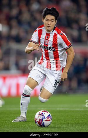 20 settembre 2024; Bet365 Stadium, Stoke, Staffordshire, Inghilterra; EFL Championship Football, Stoke City contro Hull City; Bae Jun-ho di Stoke City Foto Stock