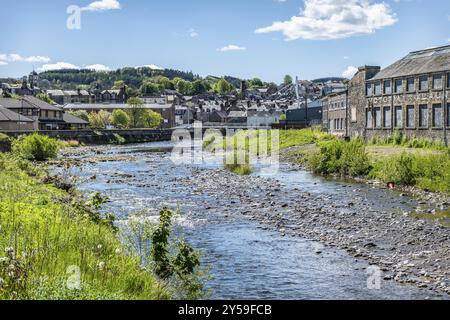 River Teviot, Hawick, Scozia, Regno Unito, Europa Foto Stock