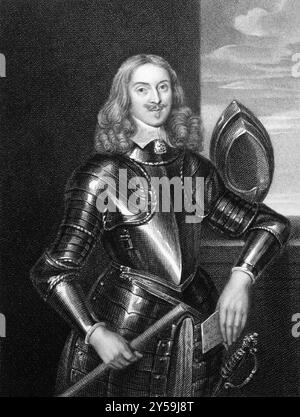 Edward Somerset, II marchese di Worcester (1601-1667) su incisione dal 1827. Nobile inglese coinvolto nella politica realista e nell'inventore. Inciso b Foto Stock