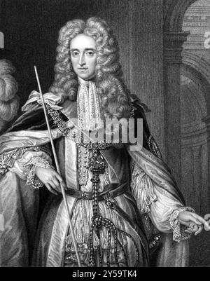 Thomas Osborne, i duca di Leeds (1632-1712) su incisione dal 1830. Statista inglese. Inciso da S.. Freeman e pubblicato in Portraits of Illustrio Foto Stock