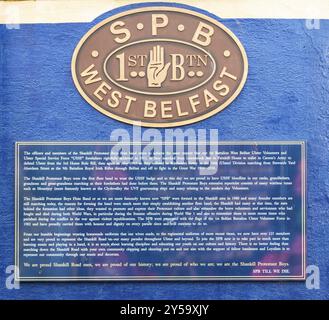 Shankill protestante flauto Boys Band murale, Belfast, Irlanda del Nord Foto Stock