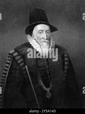 Thomas Sackville, i conte di Dorset (1536-1608) su incisione dal 1829. Statista, poeta e drammaturgo inglese. Inciso da T.. Wright e pubblicato in Foto Stock