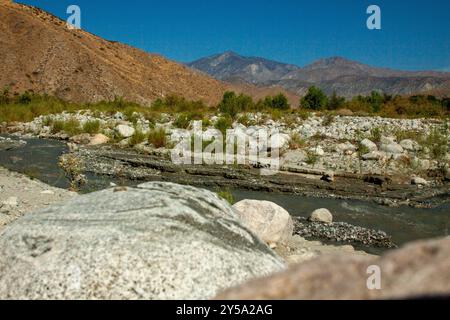 Whitewater Creek California con acqua che scorre Foto Stock