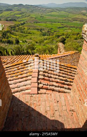 Casole d'elsa, borgo fortificato medievale vicino a Siena, Toscana Italia Foto Stock