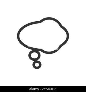 Icona Thought Bubble in bianco e nero. Illustrazione Vettoriale