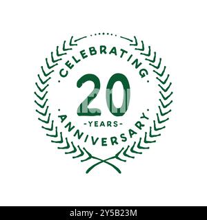 20 anni di modello di progettazione. ventesimo vettore e illustrazione. Illustrazione Vettoriale