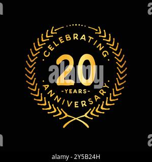 20 anni di modello di progettazione. ventesimo vettore e illustrazione. Illustrazione Vettoriale