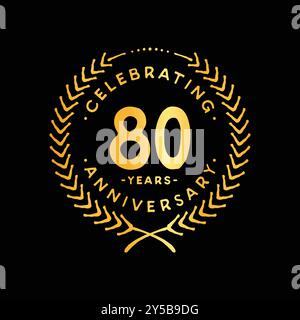 80 anni di modello di progettazione. vettore 80° e illustrazione. Illustrazione Vettoriale