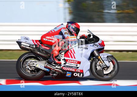 93 Marc Márquez (Spa-Gresini Racing Ducati) durante le qualifiche del MotoGP dell'Emilia Romagna al Misano World Circuit il 21 settembre 2024 Foto Stock