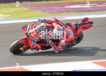 Misano Adriatico, Ita. 21 settembre 2024. 23 Enea Bastianini (Ita-Ducati Lenovo Team) durante il Gran Premio Pramac dell'Emilia Romagna qualifiche MotoGP sabato, MotoGP dell'Emilia Romagna al Misano World Circuit Marco Simoncelli di Misano Adriatico il 21 settembre (foto di Fabio Averna/Sipa USA) Credit: SIPA USA/Alamy Live News Foto Stock