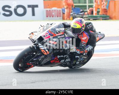 Misano Adriatico, Ita. 21 settembre 2024. 41 Aleix Espargaro (Spa-Aprilia Racing) durante il Gran Premio Pramac dell'Emilia Romagna qualifiche MotoGP sabato, MotoGP dell'Emilia Romagna al Misano World Circuit Marco Simoncelli a Misano Adriatico il 21 settembre (foto di Fabio Averna/Sipa USA) crediti: SIPA USA/Alamy Live News Foto Stock