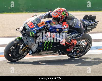 Misano Adriatico, Ita. 21 settembre 2024. 20 Fabio Quartararo (fra-Monster Yamaha Team) durante il Gran Premio Pramac dell'Emilia Romagna qualifiche MotoGP sabato, MotoGP dell'Emilia Romagna al Misano World Circuit Marco Simoncelli a Misano Adriatico il 21 settembre (foto di Fabio Averna/Sipa USA) crediti: SIPA USA/Alamy Live News Foto Stock