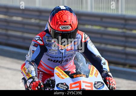 Marc Marquez spagnolo Gresini Racing MotoGP Ducati durante il Gran Premio Pramac dellâEmilia-Romagna - Paddock e Rider, Campionato del mondo MotoGP a Misano, Italia, 21 settembre 2024 Foto Stock