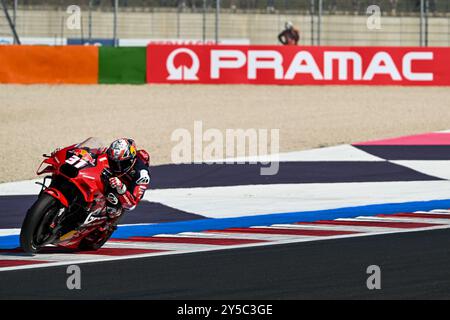 Pedro Acosta spagnolo GASGAS Factory Racing Tech3 GASGAS durante il Gran Premio Pramac dellâEmilia-Romagna - Paddock e Rider, Campionato del mondo MotoGP a Misano, Italia, 21 settembre 2024 Foto Stock