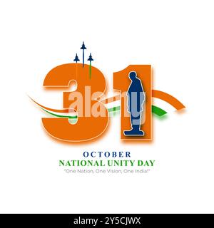 Illustrazione vettoriale del modello di feed dei social media del National Unity Day of India Illustrazione Vettoriale