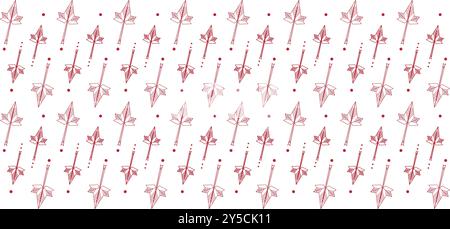 Motivo con foglie rosse su sfondo bianco. Design minimalista con foglie in tonalità rosse su sfondo bianco. Sfondo senza interruzioni. Foto Stock