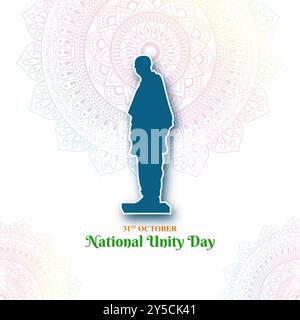 Illustrazione vettoriale del modello di feed dei social media del National Unity Day of India Illustrazione Vettoriale