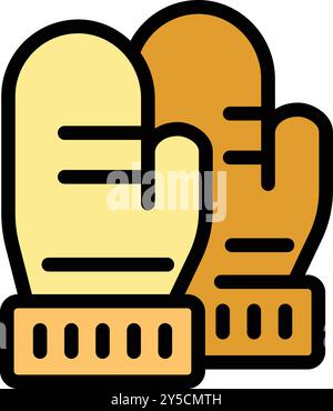 Coppia di guantoni colorati, perfetti per illustrare il clima freddo, le attività invernali o per rimanere accoglienti Illustrazione Vettoriale