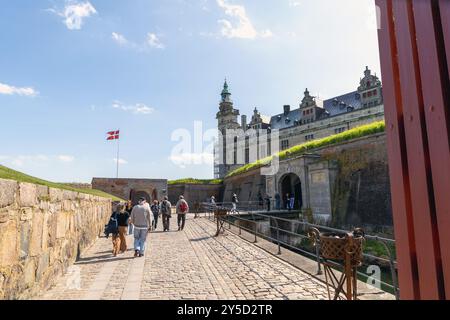 Splendido castello di Kronborg, città di Elsinore in Danimarca Foto Stock