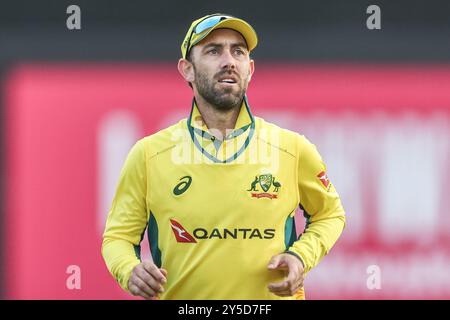 Leeds, Regno Unito. 21 settembre 2024. Glenn Maxwell dell'Australia durante il secondo Metro Bank One Day International England contro Australia a Headingley Cricket Ground, Leeds, Regno Unito, 21 settembre 2024 (foto di Mark Cosgrove/News Images) a Leeds, Regno Unito il 21 settembre 2024. (Foto di Mark Cosgrove/News Images/Sipa USA) credito: SIPA USA/Alamy Live News Foto Stock