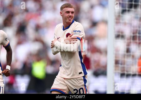 London Stadium, Londra, Regno Unito. 21 settembre 2024. Premier League Football, West Ham United contro Chelsea; Cole Palmer del Chelsea festeggia dopo aver segnato per 0-3 crediti: Action Plus Sports/Alamy Live News Foto Stock