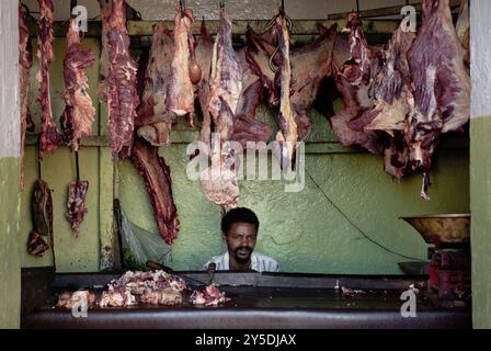 Macelleria ad harar, etiopia Foto Stock