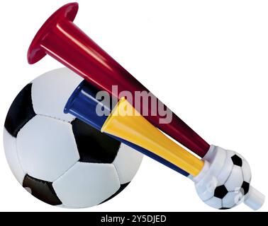 Accessori importanti per calcio, borsa e palla Foto Stock