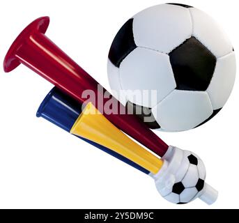 Accessori importanti per calcio, borsa e palla Foto Stock