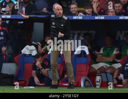Londra, Regno Unito. 21 settembre 2024. Il capo-allenatore del Manchester United Erik Ten Hag durante la partita di Premier League a Selhurst Park, Londra. Il credito per immagini dovrebbe essere: Paul Terry/Sportimage Credit: Sportimage Ltd/Alamy Live News Foto Stock
