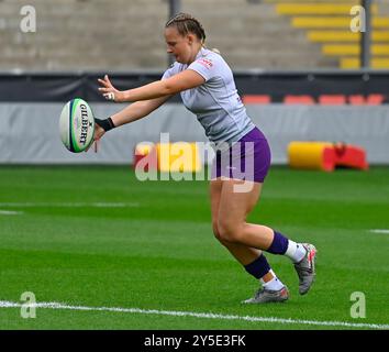 Northampton INGHILTERRA : Lia Green di LOUGHBOROUGH FULMINI durante la partita tra Loughborough Lightning e Leicester Tigers al cinch Stadium Franklin's Gardens. 21 settembre 2024 Northampton Regno Unito. Crediti: PATRICK ANTHONISZ/Alamy Live News Foto Stock