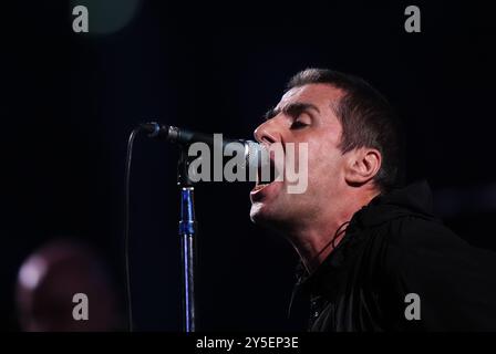Liam Gallagher si esibisce al Wembley Stadium di Londra. Data foto: Sabato 21 settembre 2024. Foto Stock