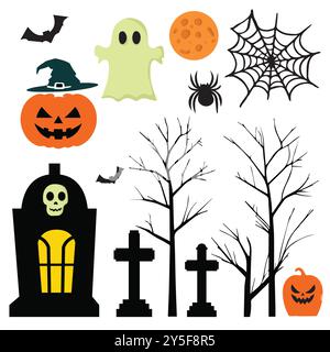 Collezione Halloween Elements. Illustrazione vettoriale Illustrazione Vettoriale