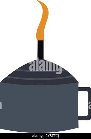 Lampada d'epoca a olio di cherosene lanterna cherosene lmap. Campeggi Lanterna isolata su sfondo bianco illustrazione vettoriale Illustrazione Vettoriale