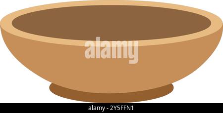 illustrazione vettoriale dell'icona della ciotola di ceramica di argilla. grande ciotola isolata su sfondo bianco per l'animazione dei cartoni animati Illustrazione Vettoriale