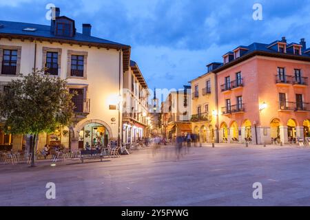 Piazza del municipio di Ponferrada, Via di San Giacomo, Leon, Spagna Foto Stock