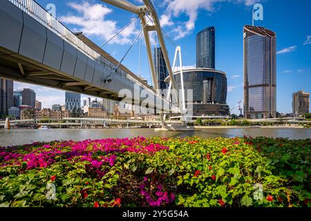 Brisbane, QLD, Australia - Ponte New Neville Bonner che attraversa il nuovo edificio del casinò Foto Stock