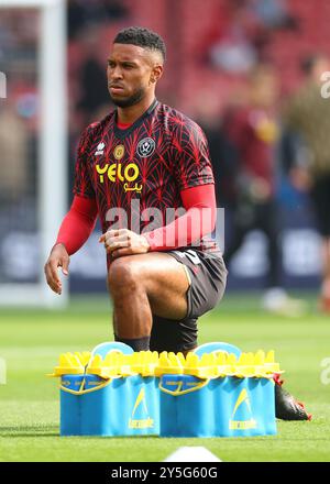 Sheffield, Regno Unito. 21 settembre 2024. Tyrese Campbell di Sheffield Unitedduring lo Sky Bet Championship match a Bramall Lane, Sheffield. Il credito per immagini dovrebbe essere: Simon Bellis/Sportimage Credit: Sportimage Ltd/Alamy Live News Foto Stock