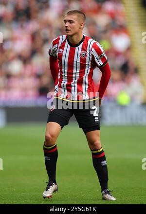 Sheffield, Regno Unito. 21 settembre 2024. Alfie Gilchrist dello Sheffield United durante lo Sky Bet Championship match a Bramall Lane, Sheffield. Il credito per immagini dovrebbe essere: Simon Bellis/Sportimage Credit: Sportimage Ltd/Alamy Live News Foto Stock