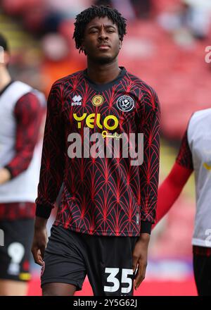 Sheffield, Regno Unito. 21 settembre 2024. Andre Brooks dello Sheffield United durante lo Sky Bet Championship match a Bramall Lane, Sheffield. Il credito per immagini dovrebbe essere: Simon Bellis/Sportimage Credit: Sportimage Ltd/Alamy Live News Foto Stock