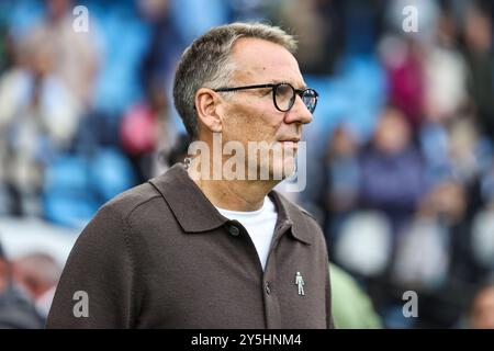 Paul Merson ex giocatore dell'Arsenal ora pundit televisivo in vista della partita di Premier League Manchester City vs Arsenal all'Etihad Stadium, Manchester, Regno Unito, 22 settembre 2024 (foto di Mark Cosgrove/News Images) Foto Stock