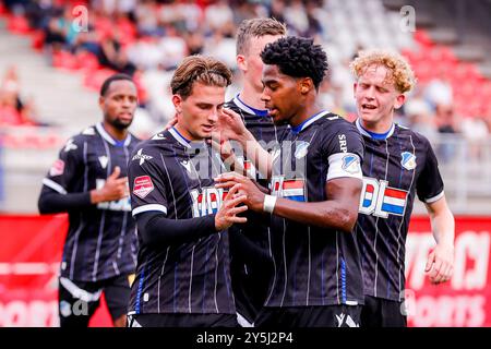 OSS, 22-09-2024 , Frans Heesen Stadium , football, Keukenkampioen divisie , stagione 2024 / 2025 , il giocatore dell'FC Eindhoven Boris van Schuppen segna il 0-1 durante la partita TOP Oss - FC Eindhoven Foto Stock