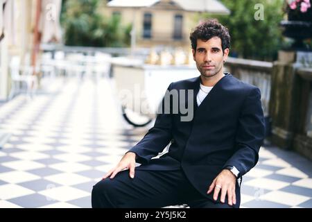 San Sebastian, Spagna. 22 settembre 2024. Tamar Novas posa durante il 72° Festival Internazionale del Cinema di San Sebastian al Maria Cristina Hotel il 22 settembre 2024 a Donostia/San Sebastian, Spagna. Crediti: Album/Alamy Live News Foto Stock