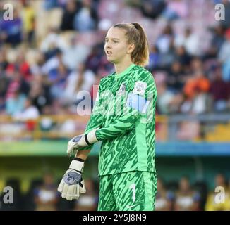 21 settembre 2024, Bogotà, Colombia: Femke Liefting dei Paesi Bassi durante la partita per il terzo posto alla Coppa del mondo femminile FIFA U-20 Colombia 2024 tra Paesi Bassi e Stati Uniti all'El Campin Stadium di Bogotà, Colombia, il 21 settembre 2024. (Credit Image: © Daniel Garzon Herazo/ZUMA Press Wire) SOLO PER USO EDITORIALE! Non per USO commerciale! Foto Stock