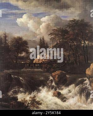 RUISDAEL, Jacob Isaackszon van (nato ca. 1628, Haarlem, d. 1682, Amsterdam) cascata in a Rocky Landscape 1660s Oil on Canvas, 98,5 x 85 cm National Gallery, Londra --- parole chiave: --------------- Autore: RUISDAEL, Jacob Isaackszon van titolo: Cascata in un paesaggio roccioso linea temporale: 1651-1700 Scuola: Olandese forma: Pittura tipo: Paesaggio Foto Stock