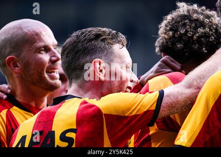 Mechelen, Belgio. 22 settembre 2024. Rob Schoofs di Mechelen festeggia durante una partita di calcio tra KV Mechelen e Cercle Brugge, domenica 22 settembre 2024 a Mechelen, il giorno 8 della stagione 2024-2025 della prima divisione del campionato belga "Jupiler Pro League". BELGA PHOTO TOM GOYVAERTS credito: Belga News Agency/Alamy Live News Foto Stock